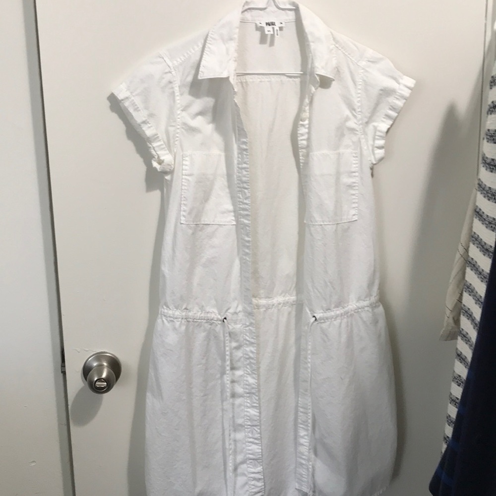Paige Denim white mini dress w/ tie waist size XS